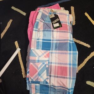 Tommy Hilfiger Blue and Pink Plaid Shorts